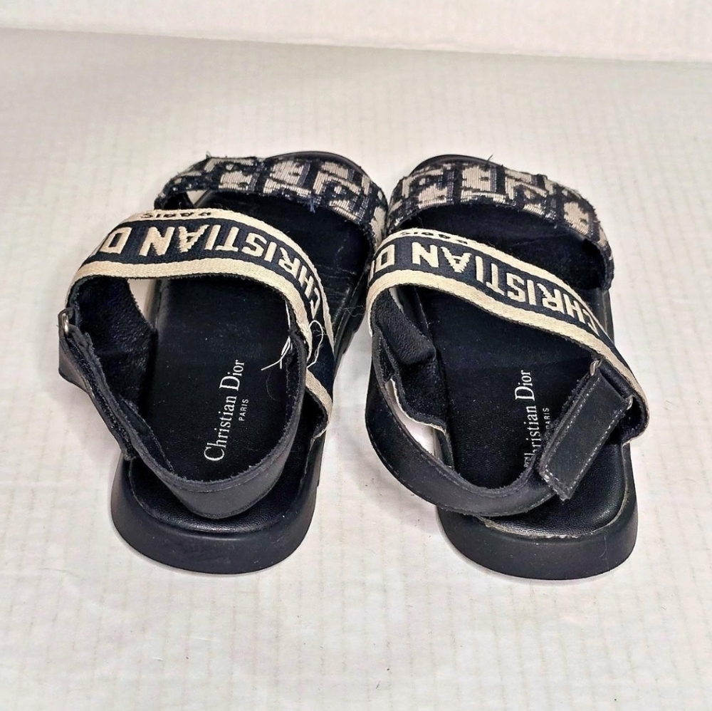 Dior Kids Sandals Size 30 Oblique Monogram Toddler Girls Luxury Shoes - Picture 5 of 14
